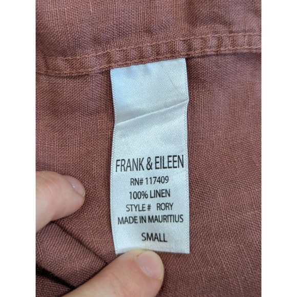 Frank & Eileen Rory Linen Shirt Dress Small Button Down Midi Maxi Sienna - Picture 9 of 10